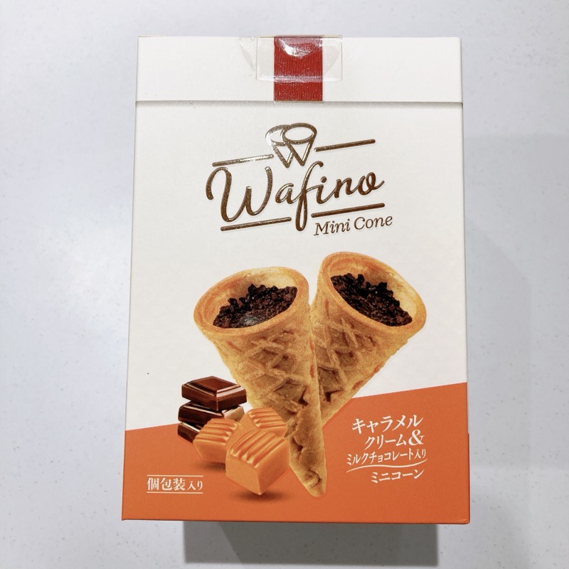Wafino キャラメルクリーム＆ミルクチョコレート入り ミニコーン